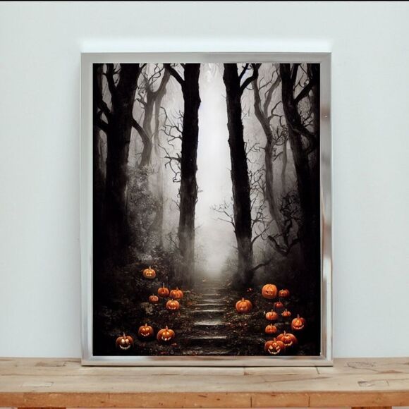 Spooky Halloween Pumpkin Print - Picture 1 of 6